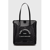 Torba za plažo Karl Lagerfeld črna barva, 245W4005