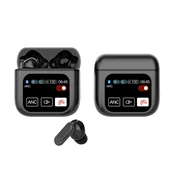 Brezžične slušalke VisionBass Pro - Bluetooth 5.4 slušalke z vgrajenim zaslonom, ANC in močnimi basi - phantom black
