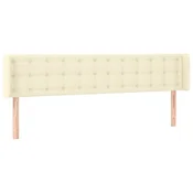 Vidaxl Vzglavje z ušesi krem 163x16x78/88 cm umetno usnje