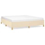 Vidaxl Posteljni okvir z vzmetmi krem 160x200 cm blago