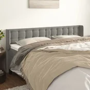 Vidaxl vidaXL Vzglavje s krilci svetlo sivo 203x16x78/88 cm žamet