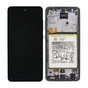 Samsung Galaxy A52s 5G A528B - LCD zaslon + steklo na dotik + okvir + baterija (Awesome Black) - GH82-26912A Genuine Service Pack