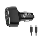 Winner Group - Avto polnilnik 1xUSB-C + 1xUSB-A Power Delivery 63W črna