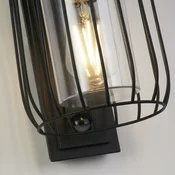 Searchlight Zunanja stenska svetilka Reed, IP44, črna, kovinska - Sodobni - črna, prozorna - Aluminij