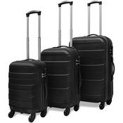 VIDAXL komplet trdih potovalnih kovčkov (tri delni), črn