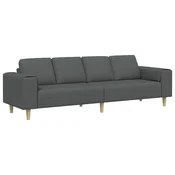 Vidaxl Dnevna soba kavč Temno siva 250 x 77 x 76 cm Poliester