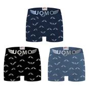 3-PACK moške boksarice Uomo Midnight Wings