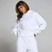 Ženski pulover s kapuco širokega kroja Basics MP – bela - XL