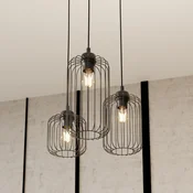 EMIBIG LIGHTING Viseča svetilka Vander, 3-delna, O 30 cm, črna, kovina, E27 - Dnevna soba/jedilnica - Sodobni