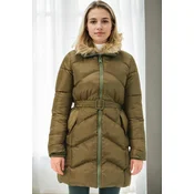 Z9767 DEWBERRY WOMENS COAT-KHAKI