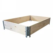A raised bed, wooden