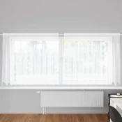 Cipkasta zavjesa sa zavjesama Bijelo 300 x 140 cm Poliester