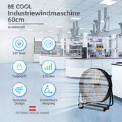 BE COOL BCIWM60CM Bodenventilator Industrie-Windmaschine 60cm