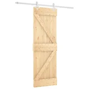 Vidaxl Drsna vrata Naravna in bela 70 x 210 cm Masiven borov les