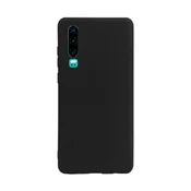 Nikcorp Tanek silikonski ovitek za Huawei P30 v črni barvi, zaščita pred udarci in praskami, lahek etui z dvignjenimi robovi