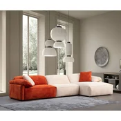 Atelier del Sofa Ugaona garnitura Flamingo, 355x170x105 cm, Krem-narandžasta