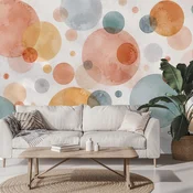 Samolepilna fototapeta pastelna akvarelna geometrija s krogi - 392x264