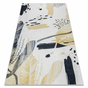 eoshop ANDRE pralna preproga 1097 Abstraction anti-slip - bela/rumena ( - Velikost: 160x220 cm)
