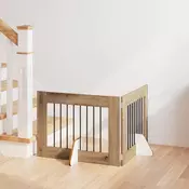 vidaXL Vrata za pse z stojali 2 pcs Artisan hrast 80 x 60 cm