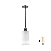 BRILAGI - LED lestenec na kablu RETRO GLASS 1xE27/60W/230V premer 14 cm črna/bela