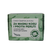 Cvrsti šampon za masnu kosu i protiv peruti Herbateria, 60g