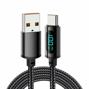 FixPremium - USB-C / USB kabel s funkcijo napajanja (1 m), črn