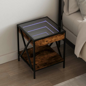 Nocni ormaric s beskonacnim LED boja hrasta 40x40x49 cm
