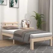 shumee vidaXL Posteljni okvir iz masivnega lesa 75x190 cm enojna postelja