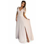 Long dress with a neckline and a tie at the shoulders Numoco