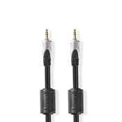 Nedis Stereolux kabel | 3,5 mm Hane | 3,5 mm Hane | Guldplaterad | 5,00 m | Okrogla | Antracit | Musselskal