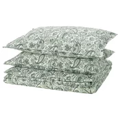 RODGERSIA Jorganska navlaka i 2 jastucnice, zelena/bela, 240x220/50x80 cm