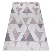 eoshop Preproga SISAL SION Geometrična, Trikotniki 3006 ravnega prepleta ecru/roza ( - Velikost: 70x200 cm)