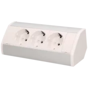 Nadgradni set uticnica 3xšuko maks. 3680W beli/boja srebra Orno