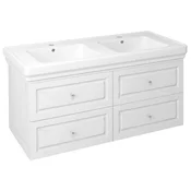 VIOLETA Dvojna toaletna omarica 116x52x49cm, polsijajna bela - Bela - 116x52x48,5 cm - Sapho - VIOLETA - 24 - MDF/laminat - 1160 - 520 - 485 - 14