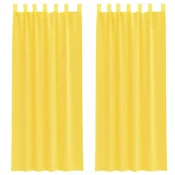 Vidaxl Voile zavese z zankami 2 kosa rumene 140x260 cm