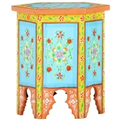 Vidaxl Ročno barvana stranska mizica večbarvna 38x33x42 cm mangov les