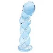 Clarity - stekleni dildo s pletenim vzorcem (prozoren)