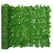 shumee vidaXL Balkonska pregrada, zeleno listje, 400 x 100 cm
