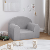 Djecja sofa svjetlosiva od mekanog pliša