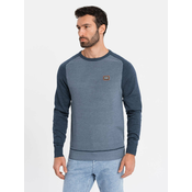 Ombre Knitted mens RELAXED FIT sweater with patterns - navy blue