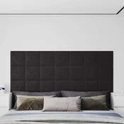 vidaXL Stenska glavna postelja 12 pcs Črna 30 x 30 cm Umjetno usnje