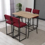 Hanah Home Set barskih stolova i stolica, 110 x 92 x 70 cm, 5 delova, Bordo