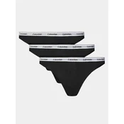 Calvin Klein Jeans  THONG 3PK X3  Črna
