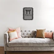 Wallity Zidna dekoracija Tokyo Stamp, Crna
