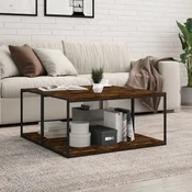 shumee vidaXL Stenske police, 4 kosi, dimljen hrast, 80x40x1,5 cm