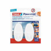 Tesa Kuka za ljepilo Adhesive hook, oval, white, L, Powerstrips