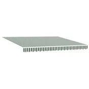 Skrovita tenda Zelena i bijela 400 ×300 cm tkanina