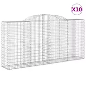 Lucne gabionske košare 10kom 300x50x140/160cm pocincano željezo