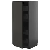 METOD / KNIVSHULT Visoki element s fiokama, Crnosiva/Upplöv boja antracita, mat, 60x60x140 cm