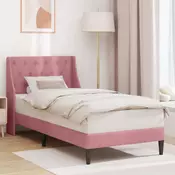 Krevetna konstrukcija s uzglavljem Ružicasta 80 x 200 cm Baršun